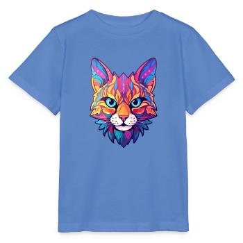 Rotluchs buntes Aquarell Karikatur Kawaii Tier - Stanley/Stella Kinder T-Shirt MINI CREATOR  - Blau - Vorne - Taisha (125cm)