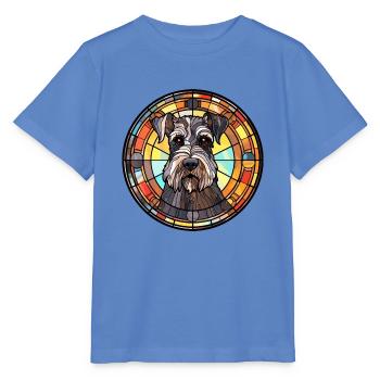 Standard Schnauzer Hunderasse Buntglas Colorfu - Stanley/Stella Kinder T-Shirt MINI CREATOR  - Blau - Vorne - Taisha (125cm)