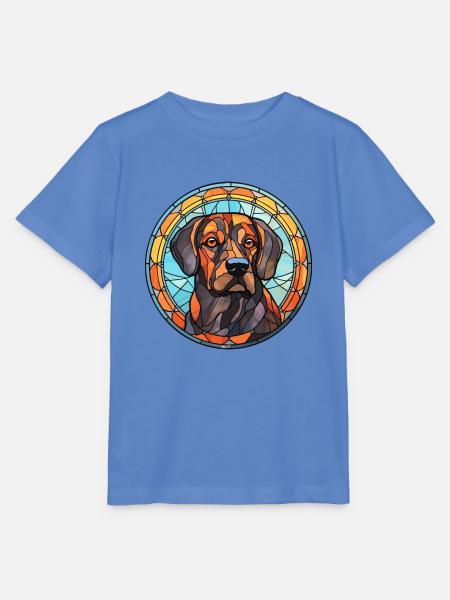 Berger de Beauce Hunderasse Buntglas bunt - Stanley/Stella Kinder T-Shirt MINI CREATOR - Blau