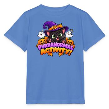 Purranormale Aktivität! - Süße Halloween-Katze - Stanley/Stella Kinder T-Shirt MINI CREATOR  - Blau - Vorne - Taisha (125cm)