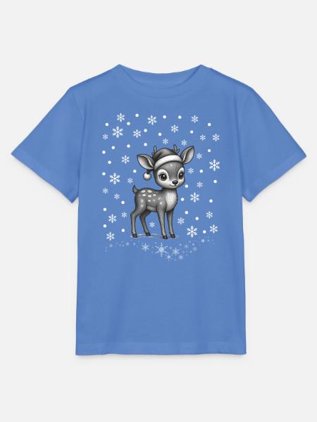 Rentier Schnee / reindeer snowflakes Weihnachten - Stanley/Stella Kinder T-Shirt MINI CREATOR - Blau