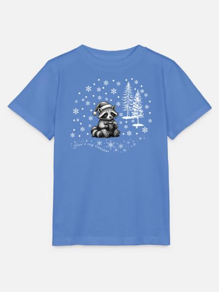 Waschbär im Schnee /raccoon in snowflakes - Stanley/Stella Kinder T-Shirt MINI CREATOR - Blau