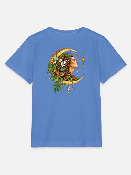 Mondgöttin im Blattkranz - Stanley/Stella Kinder T-Shirt MINI CREATOR  - Blau
