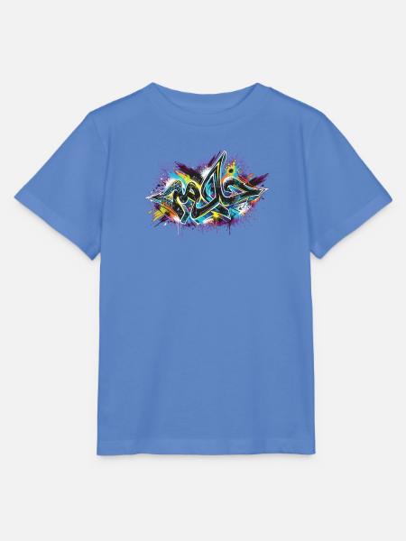 Neon-Graffiti-Explosion - Stanley/Stella Kinder T-Shirt MINI CREATOR - Blau