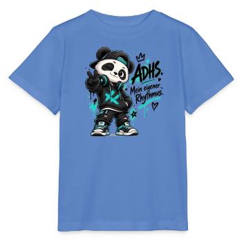 Panda DJ ADHS Rhythm - Stanley/Stella Kinder T-Shirt MINI CREATOR  - Blau - Vorne - Taisha (125cm)