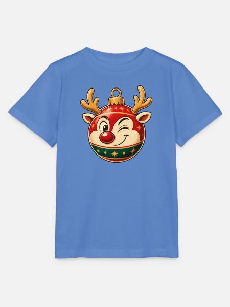 Fröhliches Rentier-Ornament - Stanley/Stella Kinder T-Shirt MINI CREATOR - Blau