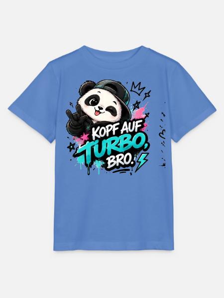 KopfAufTurbo Panda Bro - Stanley/Stella Kinder T-Shirt MINI CREATOR - Blau