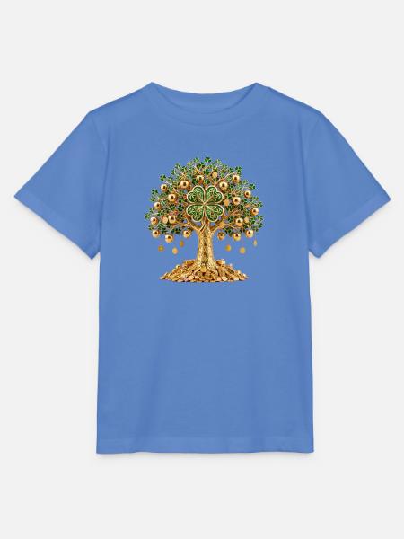 Goldener Kleeblattbaum - Stanley/Stella Kinder T-Shirt MINI CREATOR  - Blau