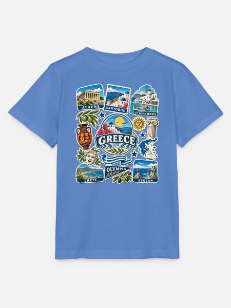 Griechenland Reisesticker - Stanley/Stella Kinder T-Shirt MINI CREATOR - Blau