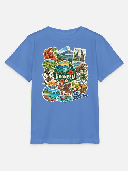 Indonesien Reisesticker - Stanley/Stella Kinder T-Shirt MINI CREATOR - Blau