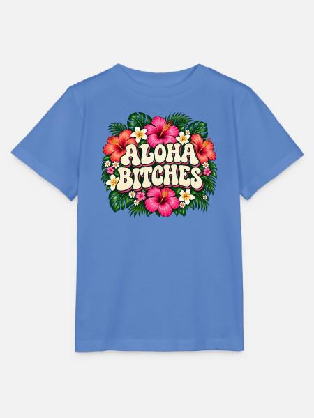 Aloha Bitches Tropical Floral - Stanley/Stella Kinder T-Shirt MINI CREATOR - Blau
