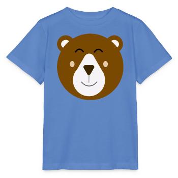Glückliches süßes Braunes Bärenbaby - Stanley/Stella Kinder T-Shirt MINI CREATOR  - Blau - Vorne - Taisha (125cm)