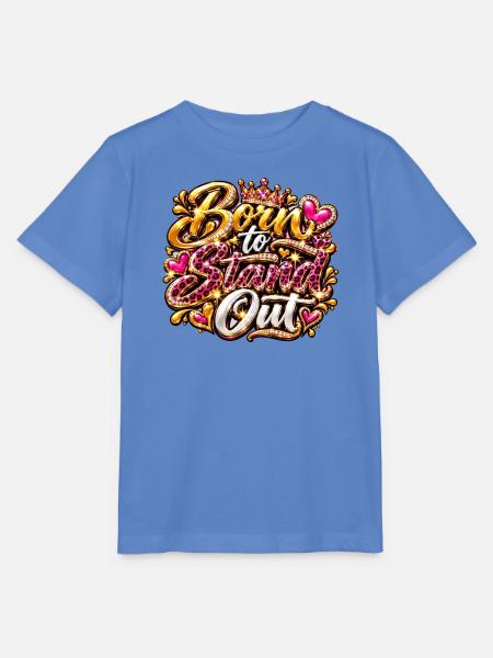 Born to Stand Out Glitzer-Statement - Stanley/Stella Kinder T-Shirt MINI CREATOR - Blau