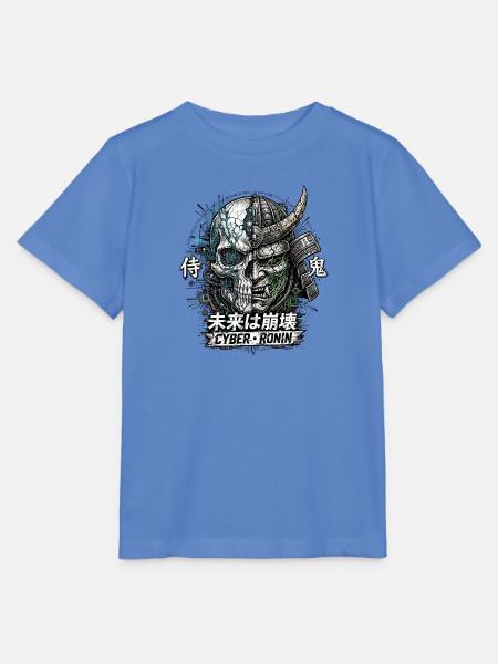 Cyber Ronin Mech-Samurai-Schädel - Stanley/Stella Kinder T-Shirt MINI CREATOR - Blau