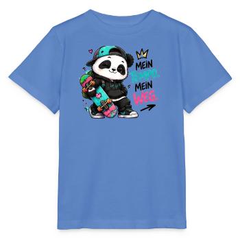 Panda Skate: Mein Tempo Mein Weg - Stanley/Stella Kinder T-Shirt MINI CREATOR  - Blau - Vorne - Taisha (125cm)