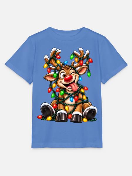 Tanzendes Rentier mit Lichterketten - Stanley/Stella Kinder T-Shirt MINI CREATOR - Blau