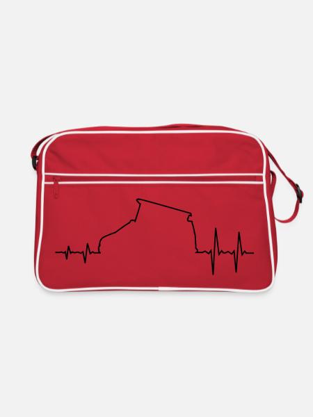 California Camper Van - Retro Tasche - Rot/Weiß