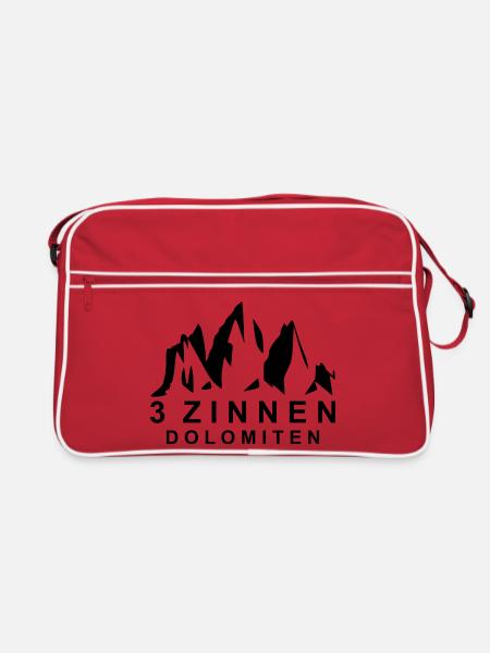 3 Zinnen Dolomiten - Retro Tasche - Rot/Weiß