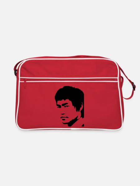 Bruce Lee die Legende - Retro Tasche - Rot/Weiß