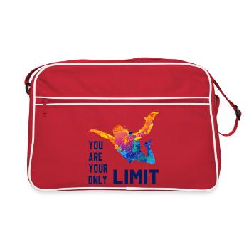 Skydive Fallschirmspringer Skydiver Freifall - Retro Tasche - Rot/Weiß - Vorne