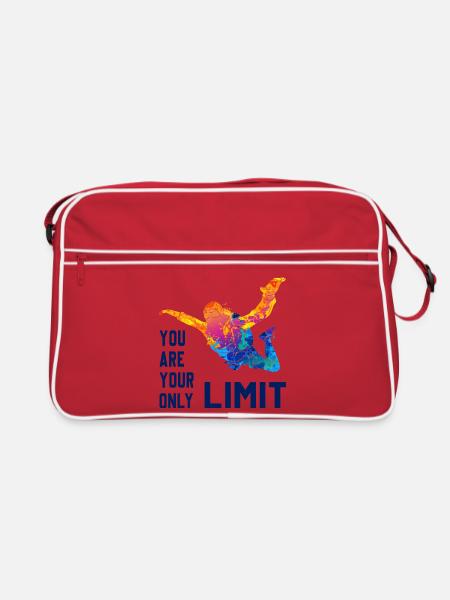 Skydive Fallschirmspringer Skydiver Freifall - Retro Tasche - Rot/Weiß