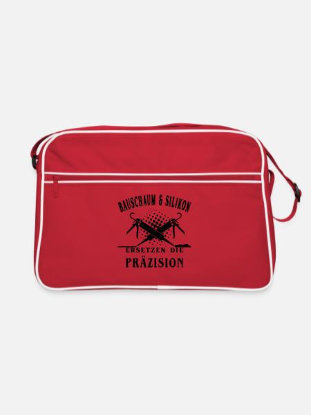 Bauschaum und Silikon ersetzt die Präzision - Retro Tasche - Rot/Weiß