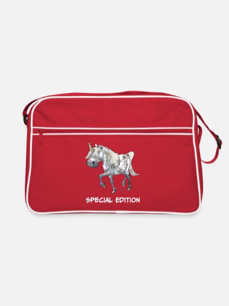 Einhorn Special Edition - Retro Tasche - Rot/Weiß