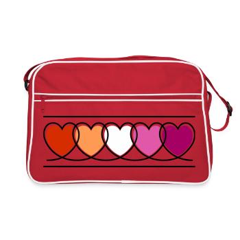 Cœurs lesbiennes lesbiennes - Sac Retro - rouge/blanc - Devant