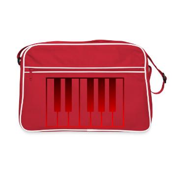Musikinstrument - Klavier - Retro Tasche - Rot/Weiß - Vorne