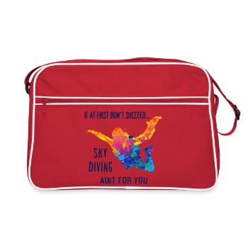 Skydive Fallschirmspringer Skydiver Freifall - Retro Tasche - Rot/Weiß - Vorne