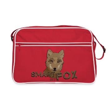 Fuchs schlauer Fuchs schlau wie ein Fuchs - Retro Tasche - Rot/Weiß - Vorne