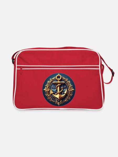 Anker Logo - Retro Tasche - Rot/Weiß - Vorne