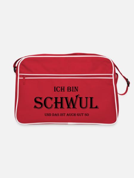 Ich bin schwul - Retro Tasche - Rot/Weiß