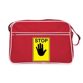 Logo du panneau d’arrêt - Sac Retro - rouge/blanc - Devant