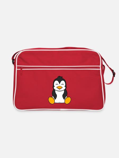 Pinguin - Retro Tasche - Rot/Weiß