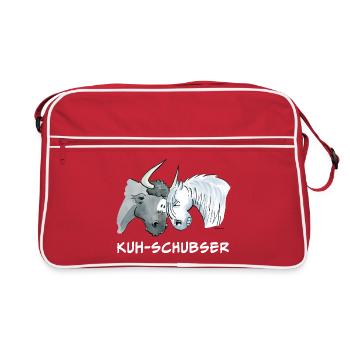 Kuh-Schubser (Working Equitation) - Retro Tasche - Rot/Weiß - Vorne