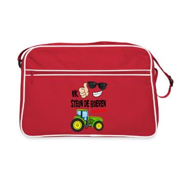 farmers protest with enough is enough for the farmers - Retro Bag - red/white - Front