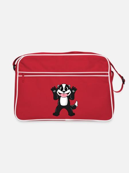 Dachs - Retro Tasche - Rot/Weiß - Vorne