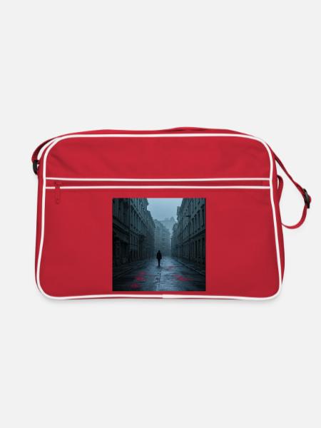 Nebelstrom City - Retro Tasche - Rot/Weiß