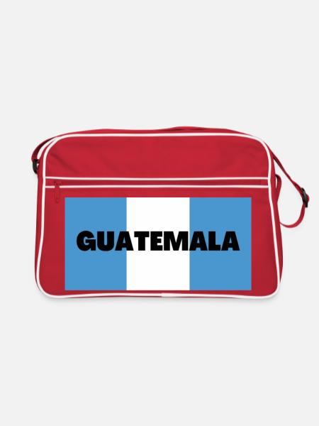 Guatemala in guatemaltekischen Flaggenfarben - Retro Tasche - Rot/Weiß - Vorne