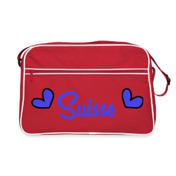 SUISSE. PAYS. GENEVE. HUMOUR. PAYS - Sac Retro - rouge/blanc - Devant