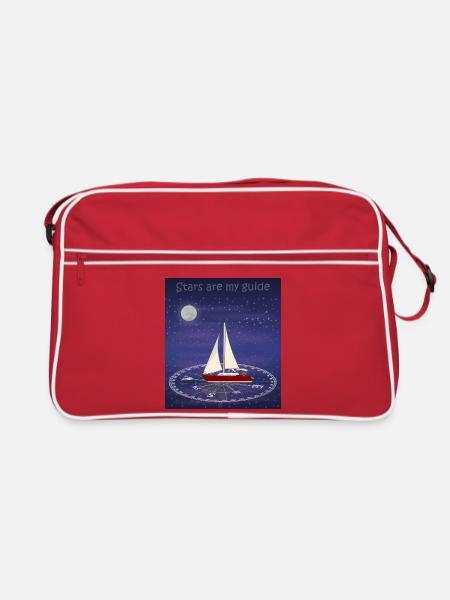 Sterne sind mein Wegweiser - Retro Tasche - Rot/Weiß