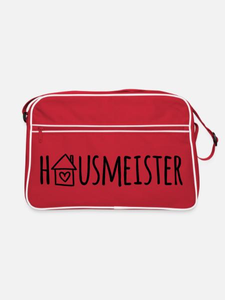 Hausmeister - Retro Tasche - Rot/Weiß - Vorne