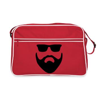 Bart Bart Hipster wie ein Boss - Retro Tasche - Rot/Weiß - Vorne