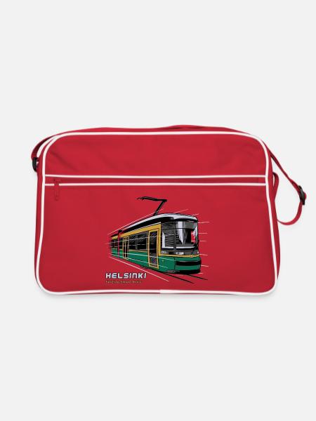 Helsinki Tram T-Shirts, 154 tolle Produkte - Retro Tasche - Rot/Weiß
