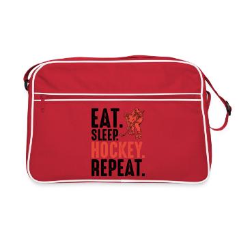 Silhouette du joueur de hockey rouge - Sac Retro - rouge/blanc - Devant