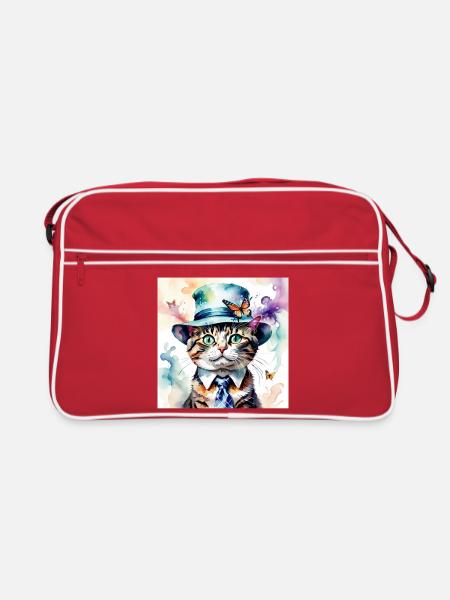 Monsieur Hercule - Retro Tasche - Rot/Weiß