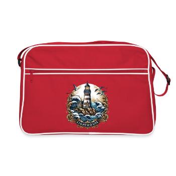 Logo du phare - Sac Retro - rouge/blanc - Devant