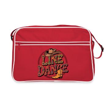 Line Dance mein Hobby - meine Passion - mein Ding - Retro Tasche - Rot/Weiß - Vorne