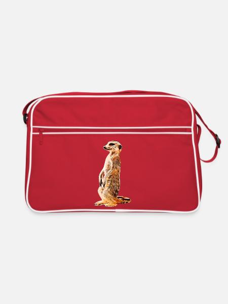 Erdmännchen - Retro Tasche - Rot/Weiß